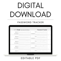 Password Tracker - Digital Download