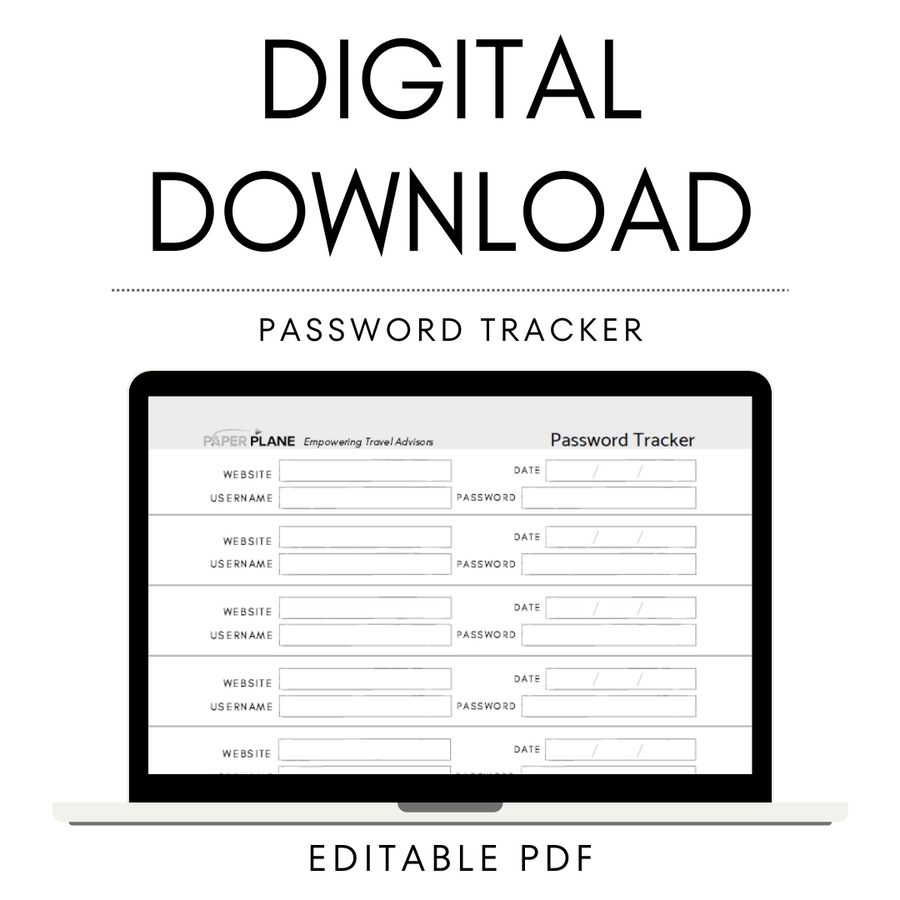 Password Tracker - Digital Download