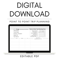 Point to Point Trip Planning Form - Digital Download