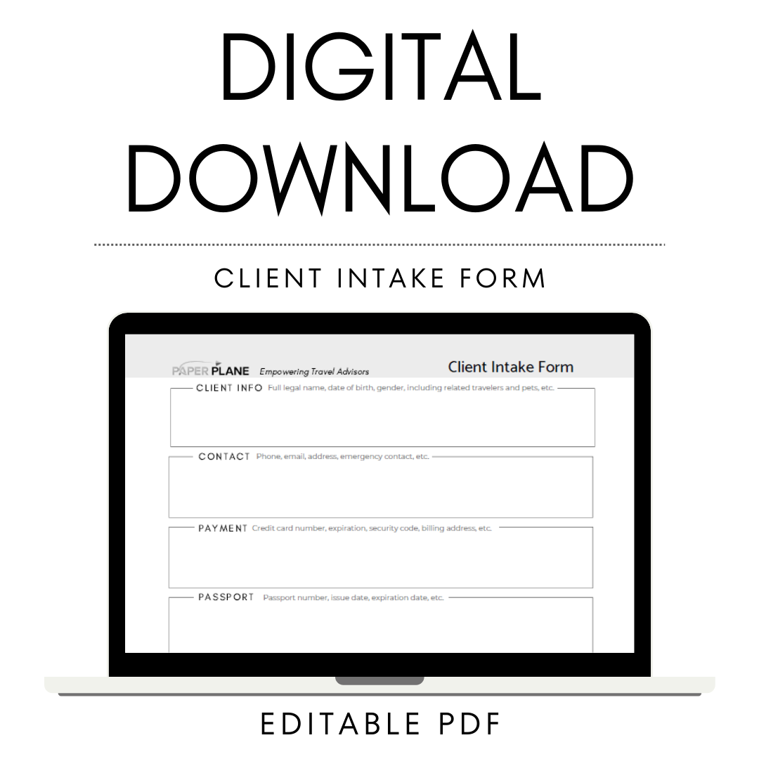 Client Interview & Intake Form - Digital Download