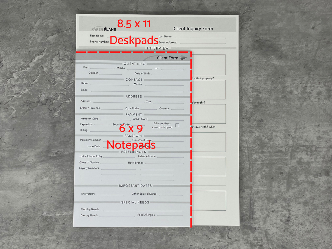 Client Interview & Intake Form Deskpad