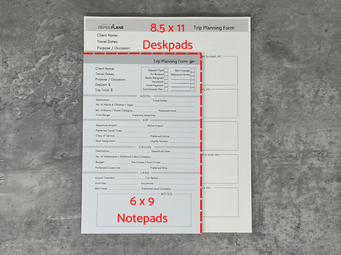 Trip Planning & Quoting Form Deskpad