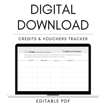 Credits & Vouchers Tracker - Digital Download