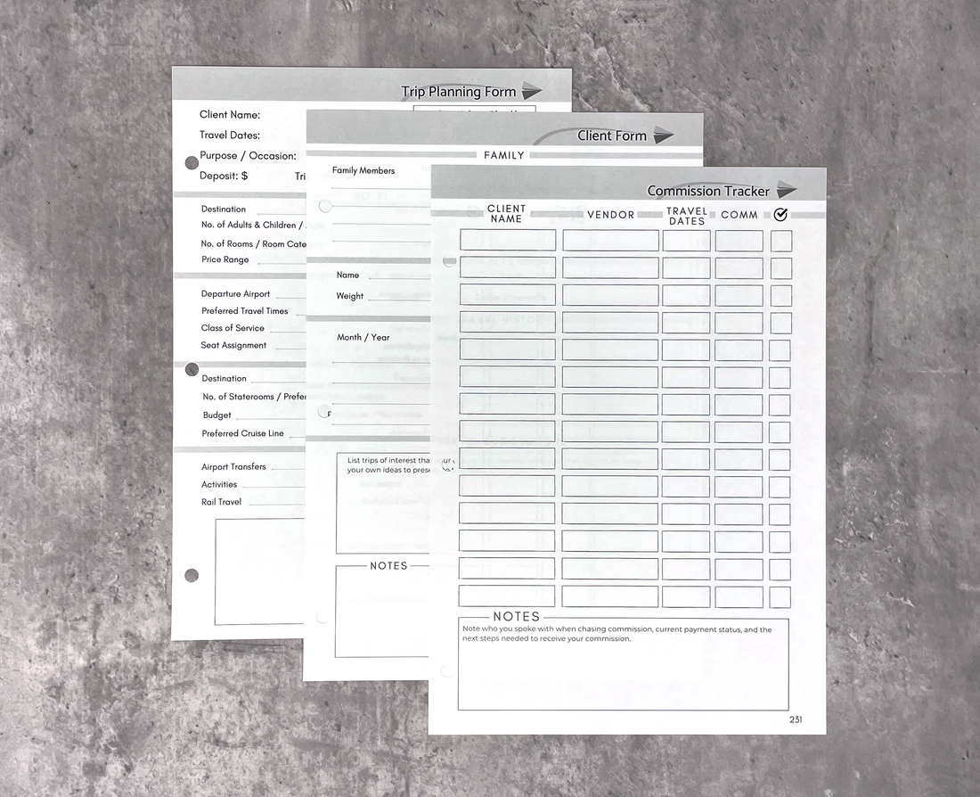Binder & Travel Form Insert Bundle