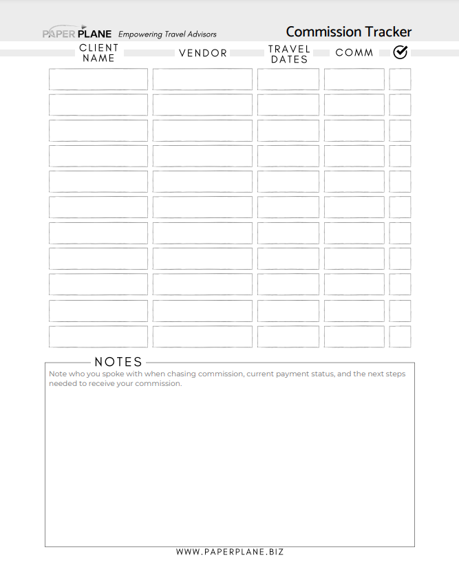 Travel Form Inserts