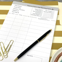 Point to Point Trip Planning Form Notepad