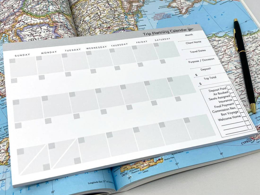 Trip Planning Calendar Form Notepad