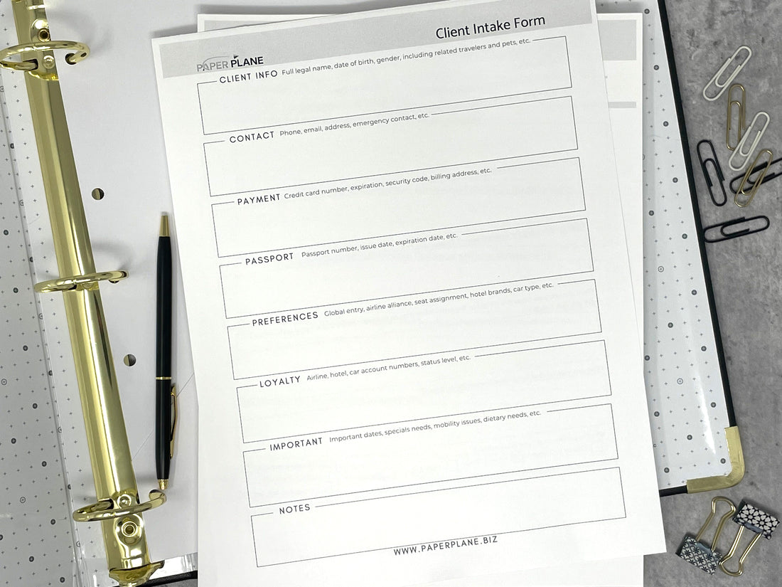 Client Interview & Intake Form Deskpad