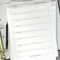 Client Interview & Intake Form Deskpad