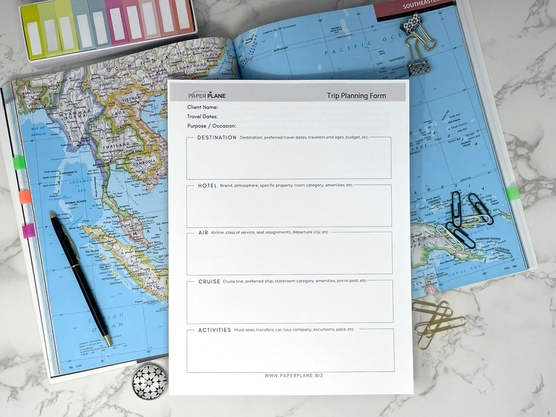 Trip Planning & Quoting Form Deskpad