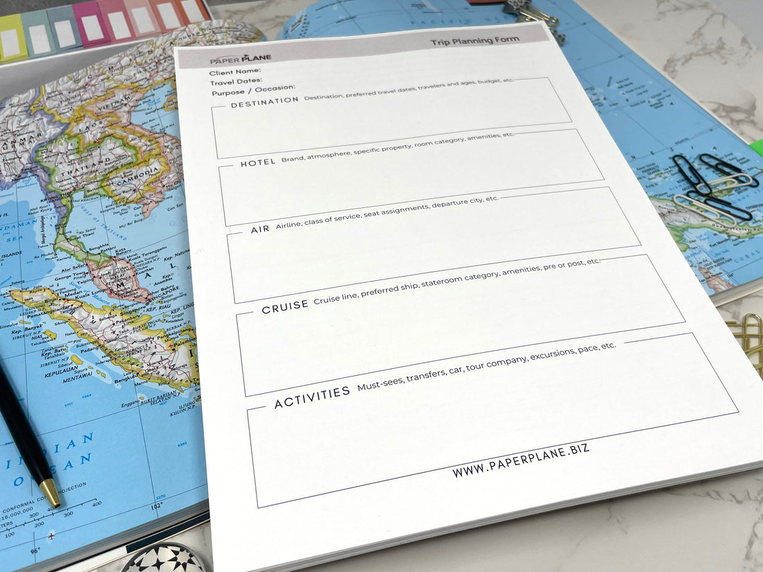 Trip Planning & Quoting Form Deskpad