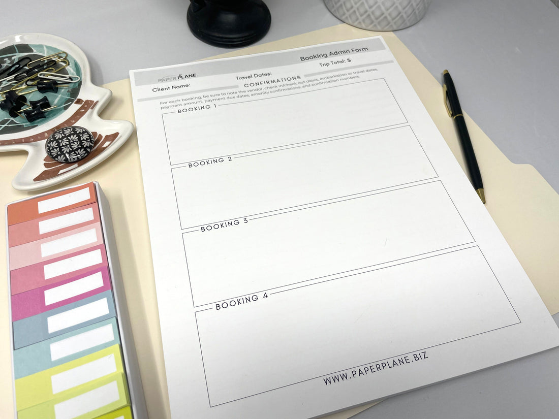 Booking & Trip Admin Form Deskpad