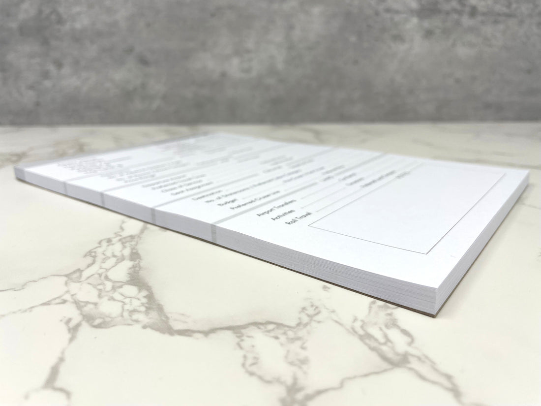 Trip Planning Form Notepad