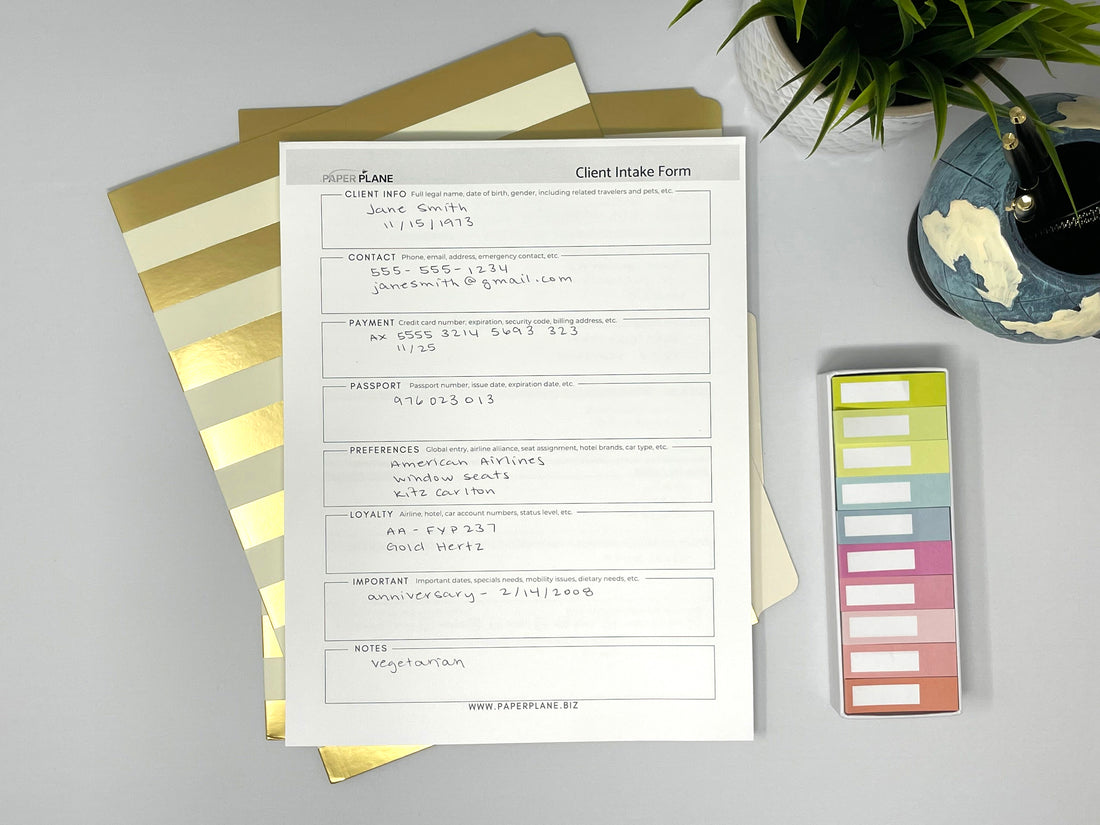 Client Interview & Intake Form Deskpad