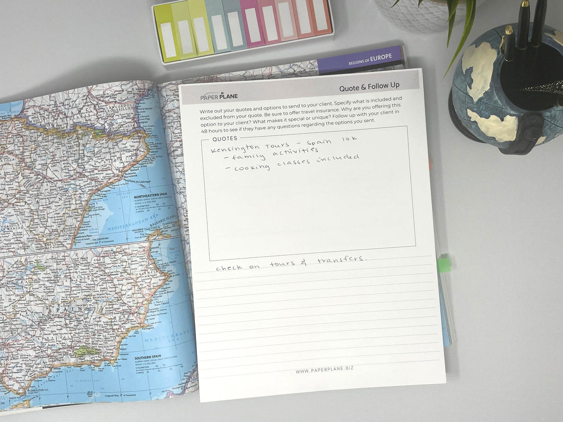 Trip Planning & Quoting Form Deskpad