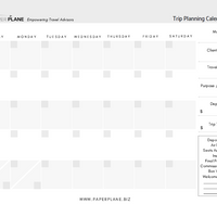 Trip Planning Calendar Form - Digital Download