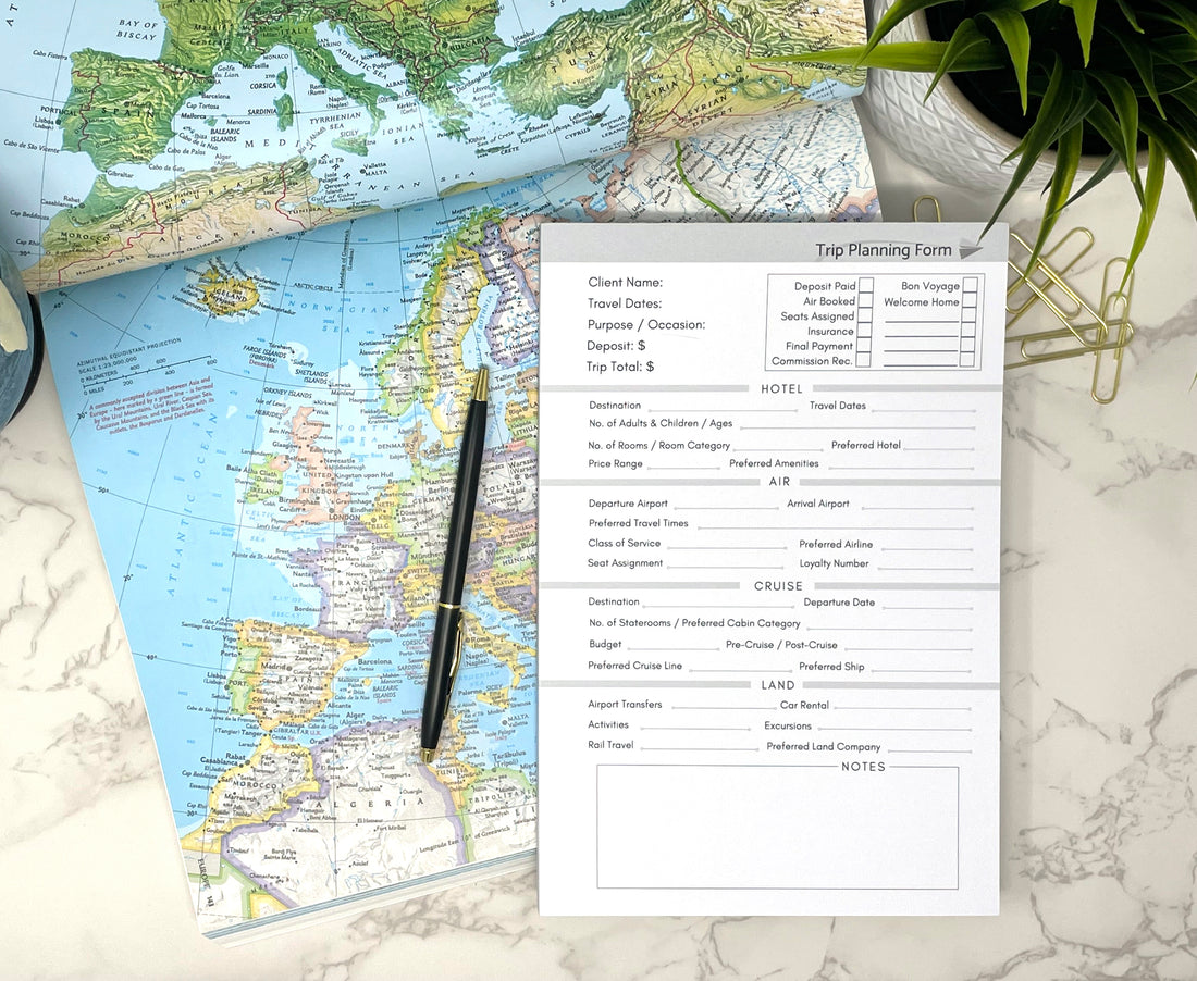 Trip Planning Form Notepad