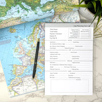 Trip Planning Form Notepad