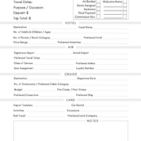 Travel Form Inserts