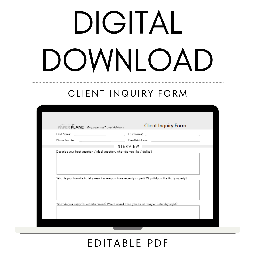 Client Interview & Intake Form - Digital Download