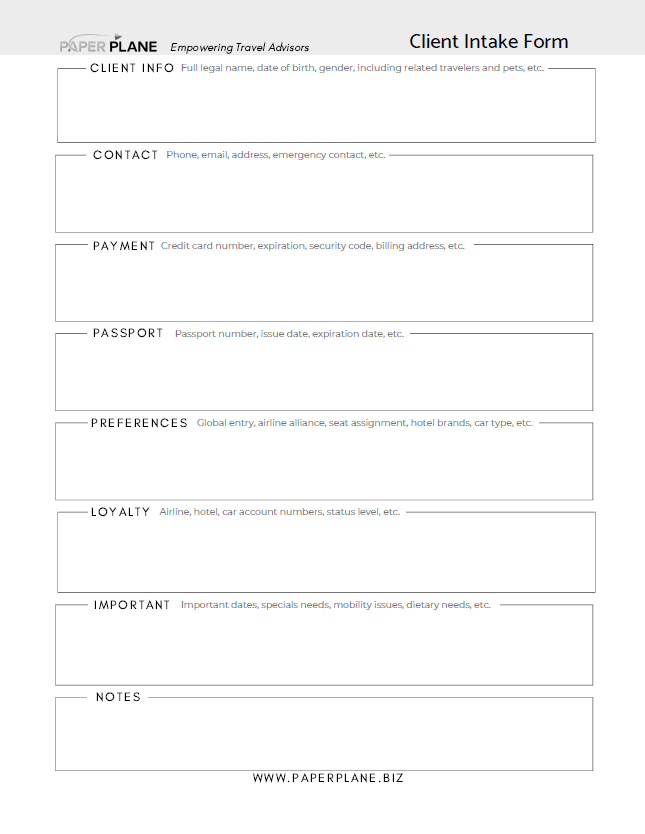 Client Interview & Intake Form - Digital Download