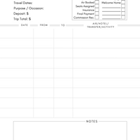 Point to Point Trip Planning Form - Digital Download